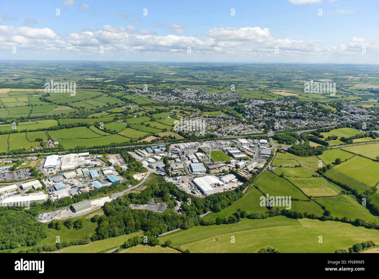 An aerial view of the Pennygillam industrial estate, Launceston