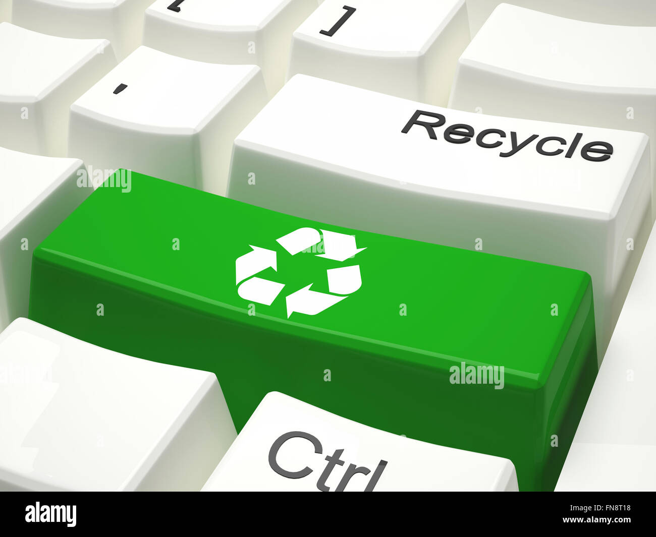 Green recycling on modern keyboard Stock Photo Alamy