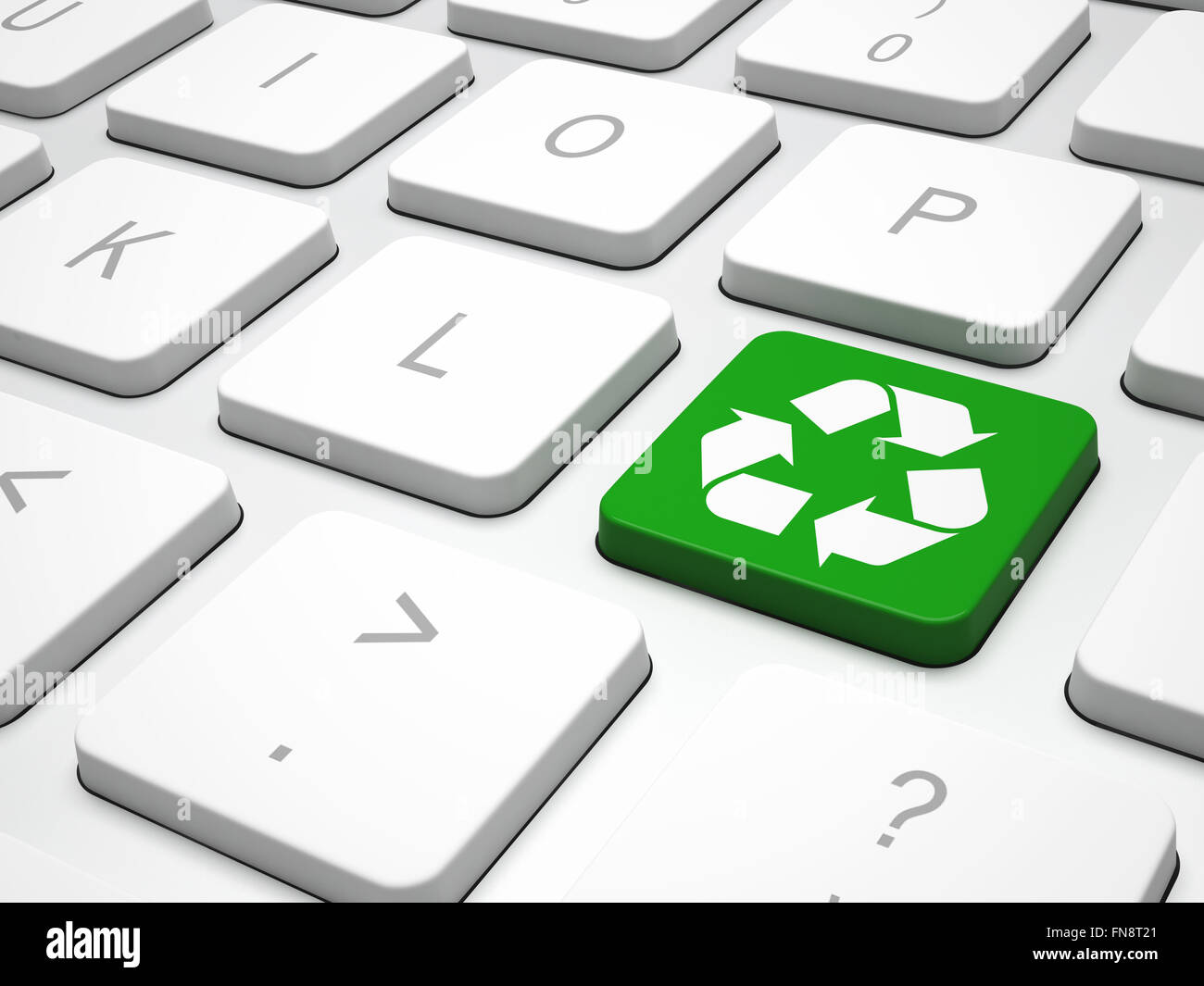 Green recycling on modern keyboard Stock Photo Alamy