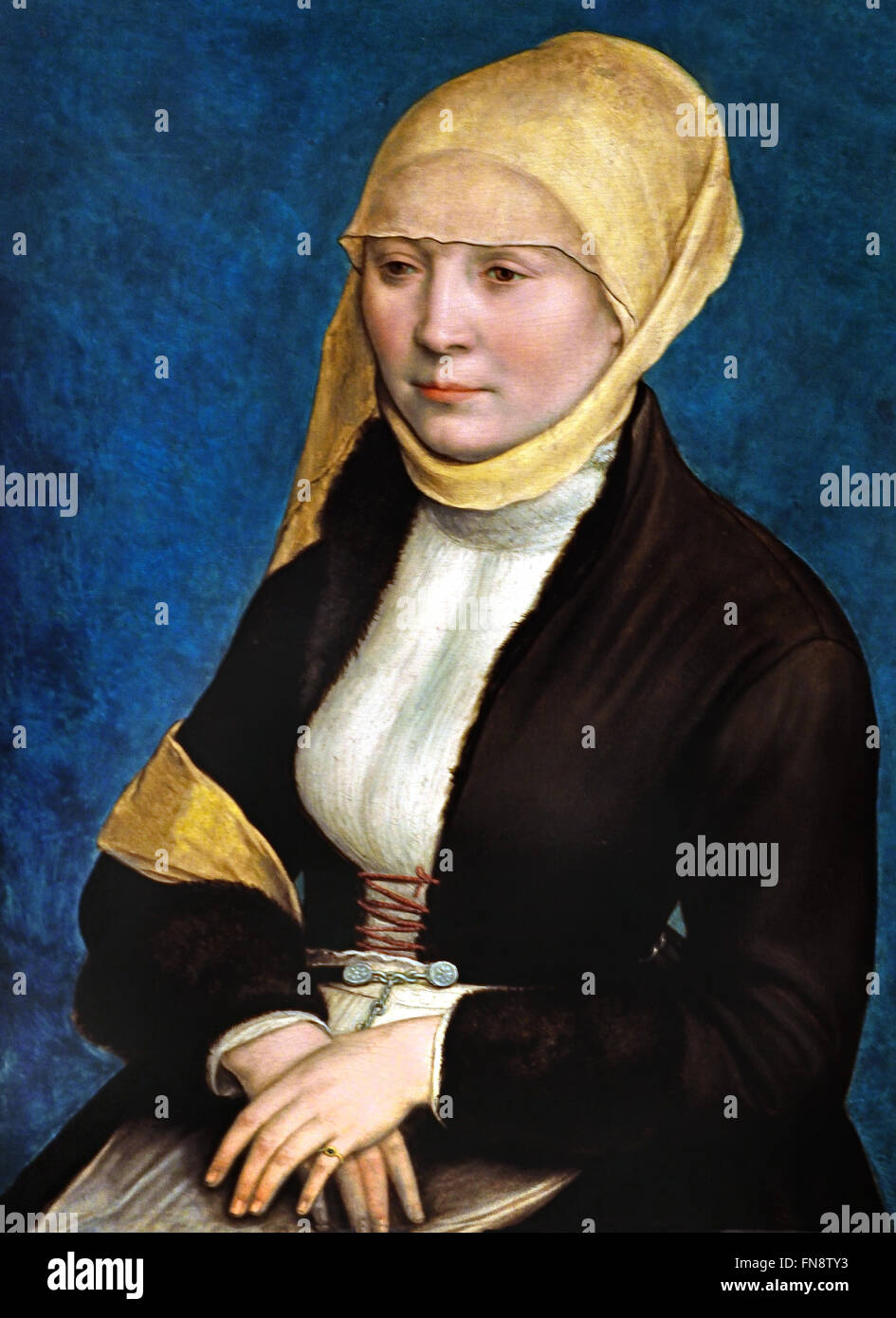 Hans Holbein the Younger Portrait of a Woman from Southern Germany,1520 - 1525 German Germany Stock Photo