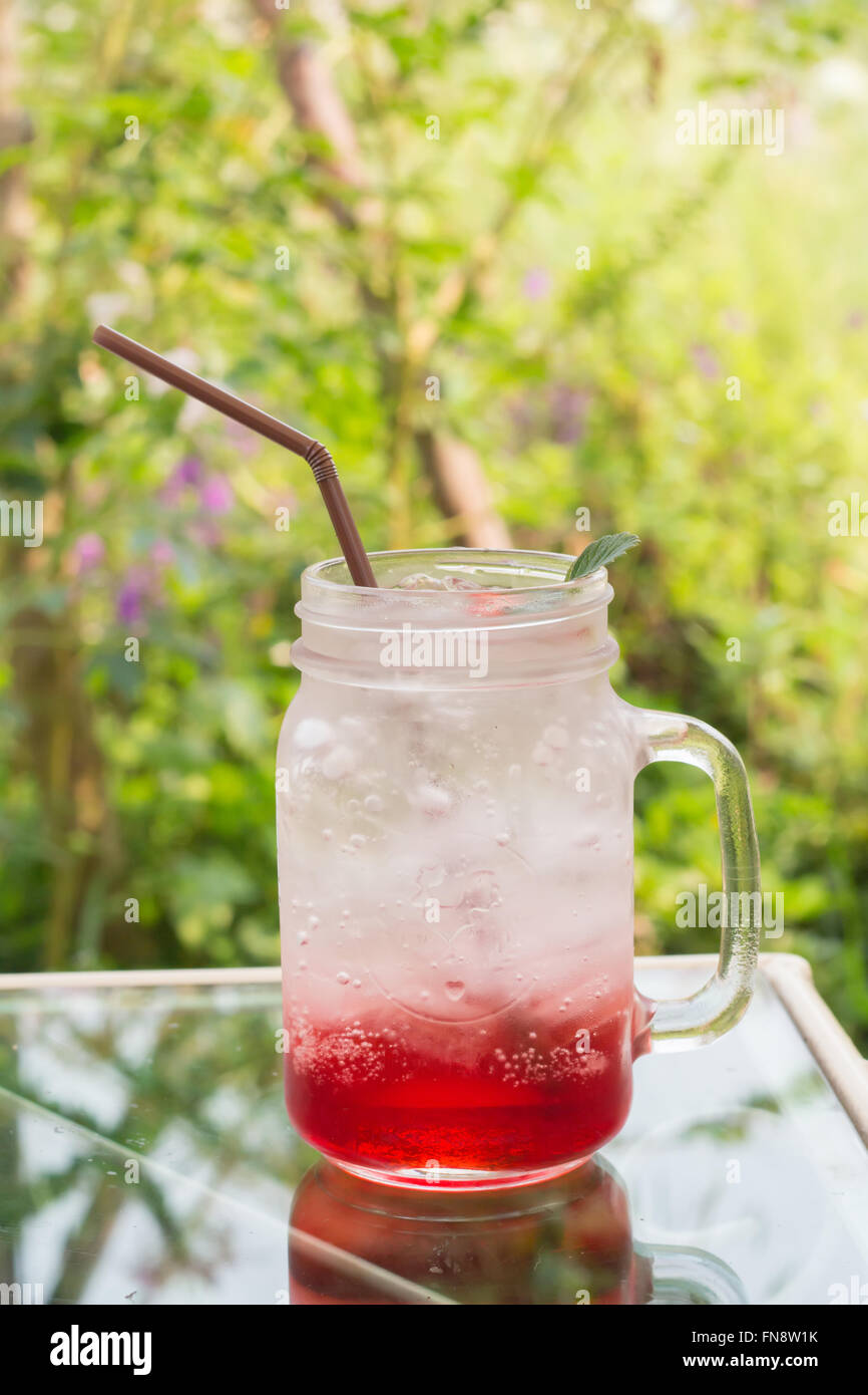 Strawberry soda juice cocktail Stock Photo Alamy
