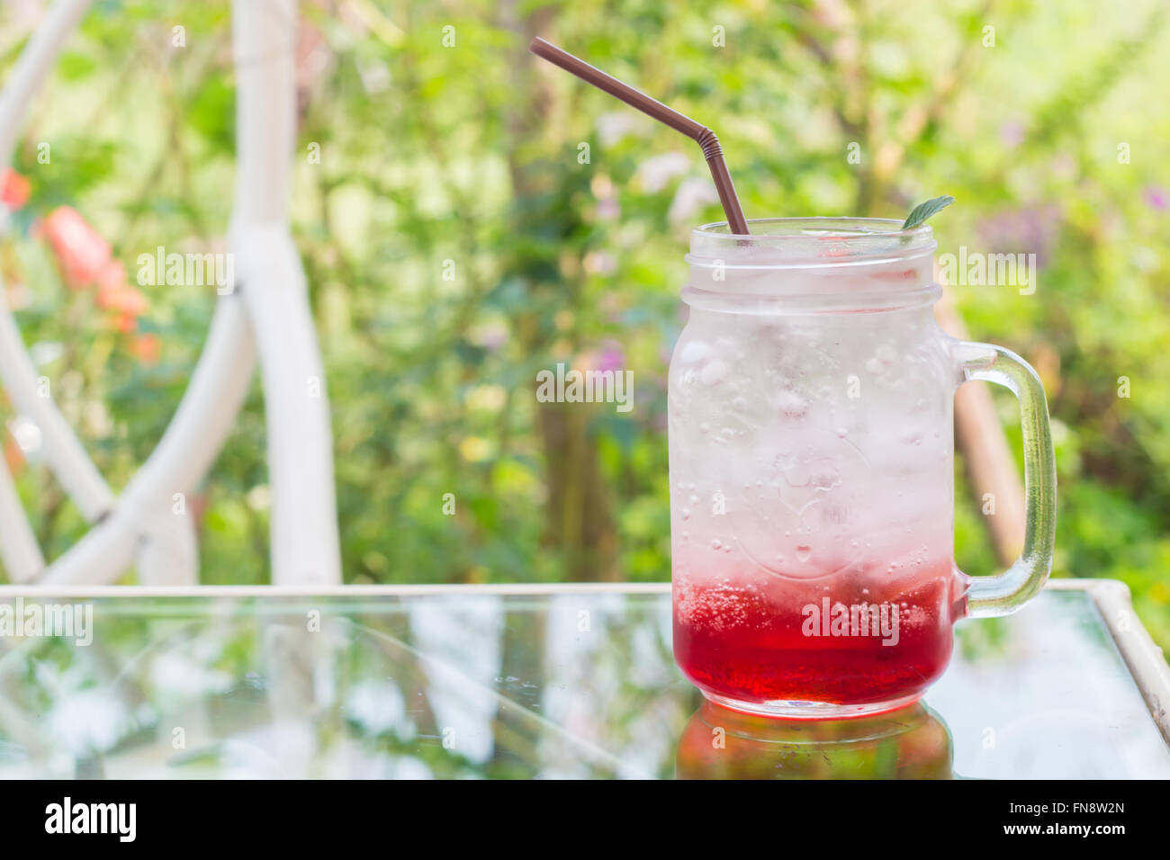 Strawberry soda juice cocktail Stock Photo Alamy
