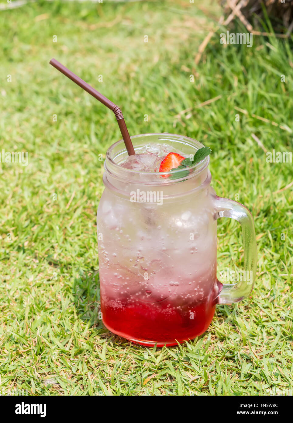 Strawberry soda juice cocktail Stock Photo Alamy