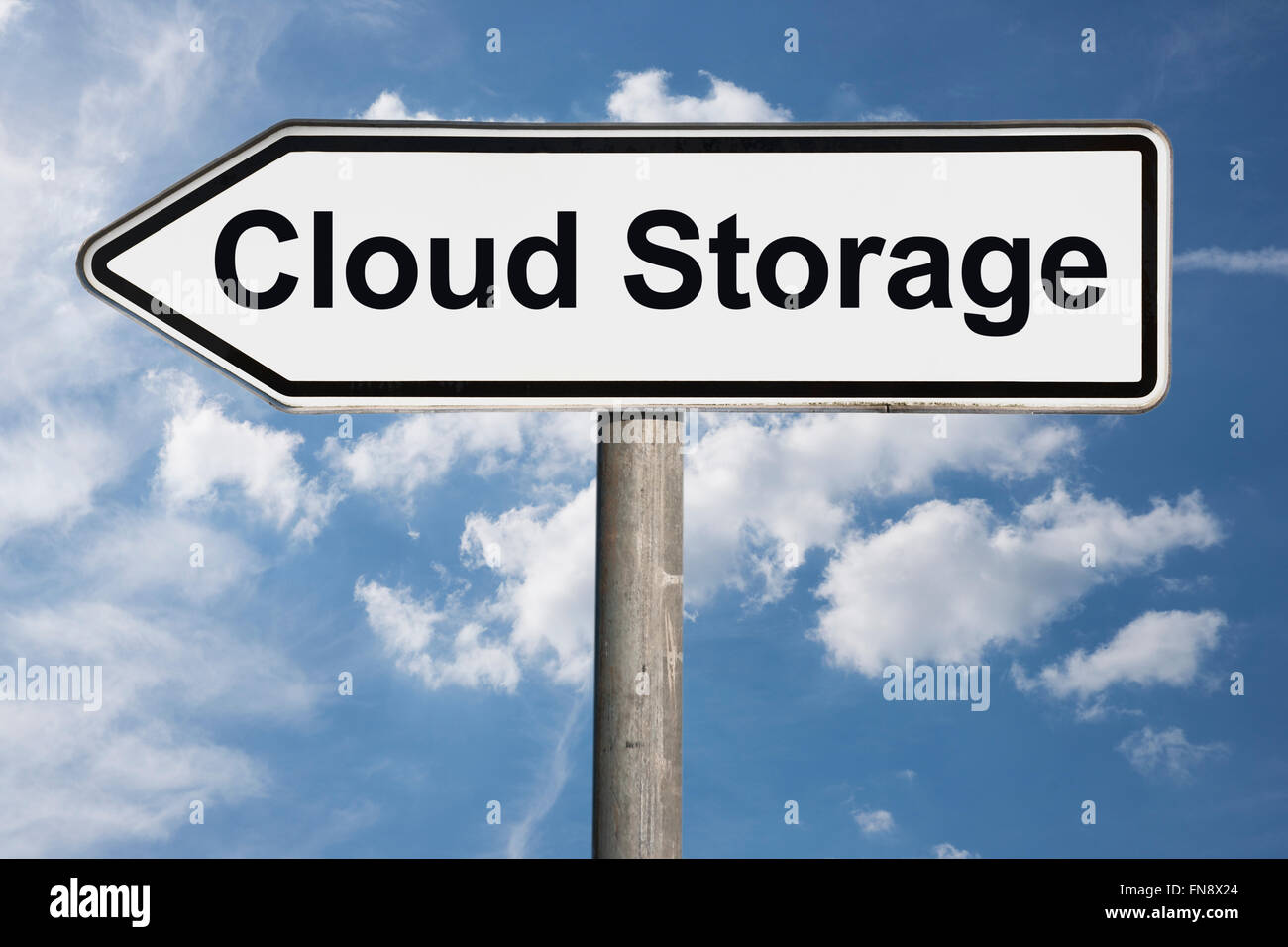 Detail photo of a signpost with the title Cloud Storage Stock Photo - Alamy