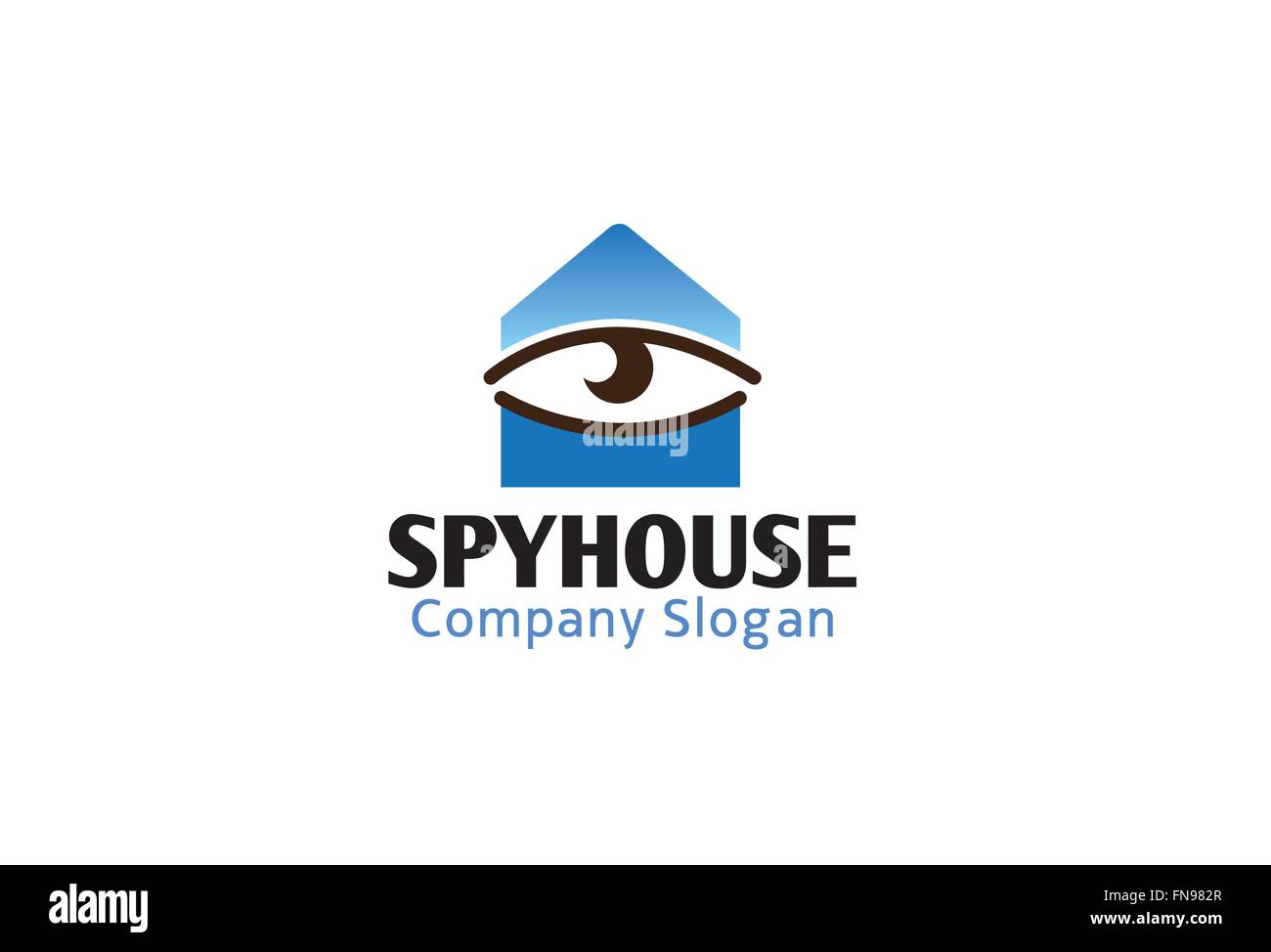 Spy House Eye Vision Logo Vector Design Illustration Stock Vector