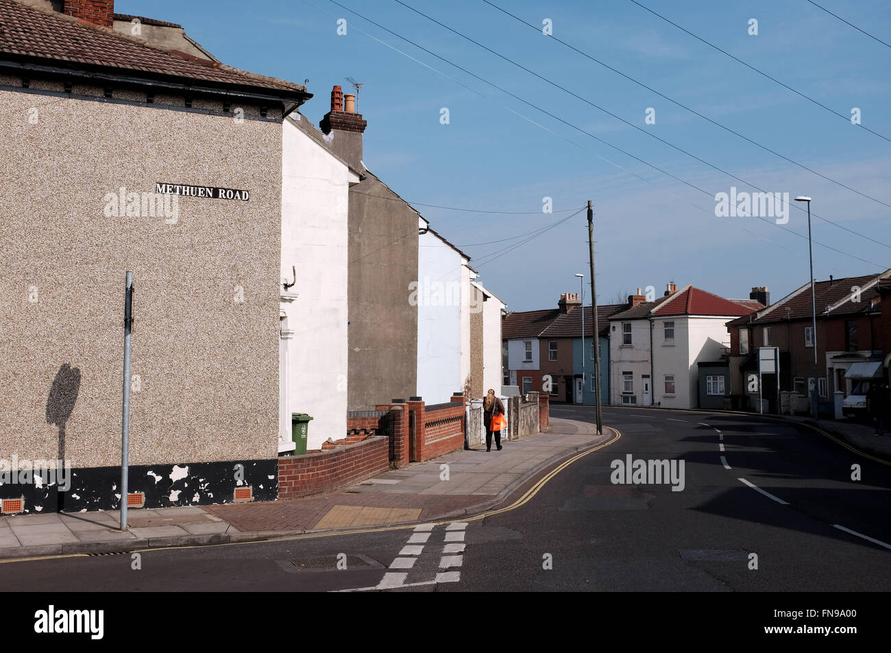 Terraced street of housing in Eastney Portsmouth Hampshire UK Stock Photo