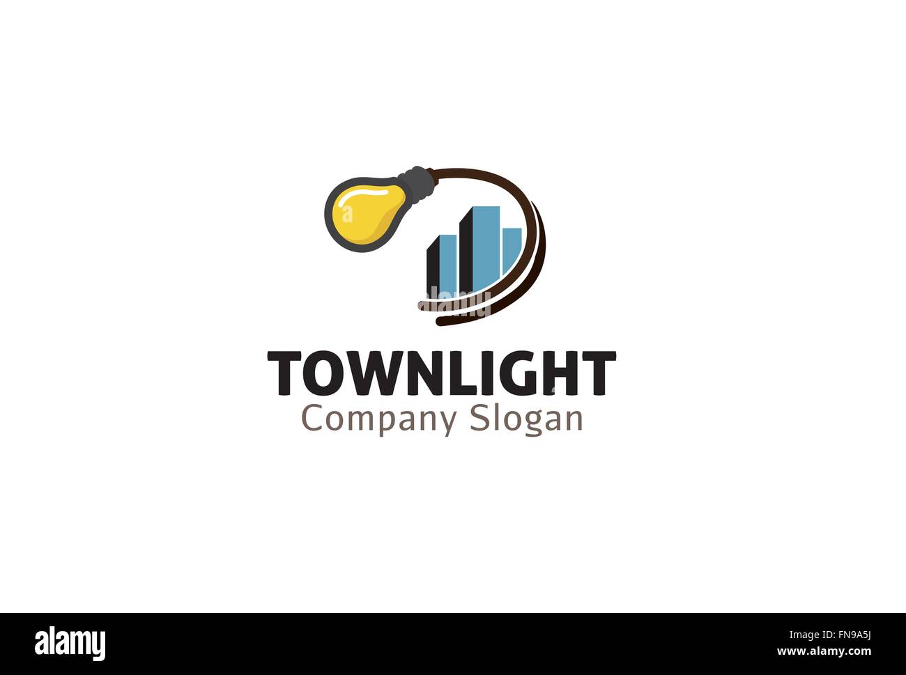 Town Light Bulb Logo Vector Symbol Design Illustration Stock Vector
