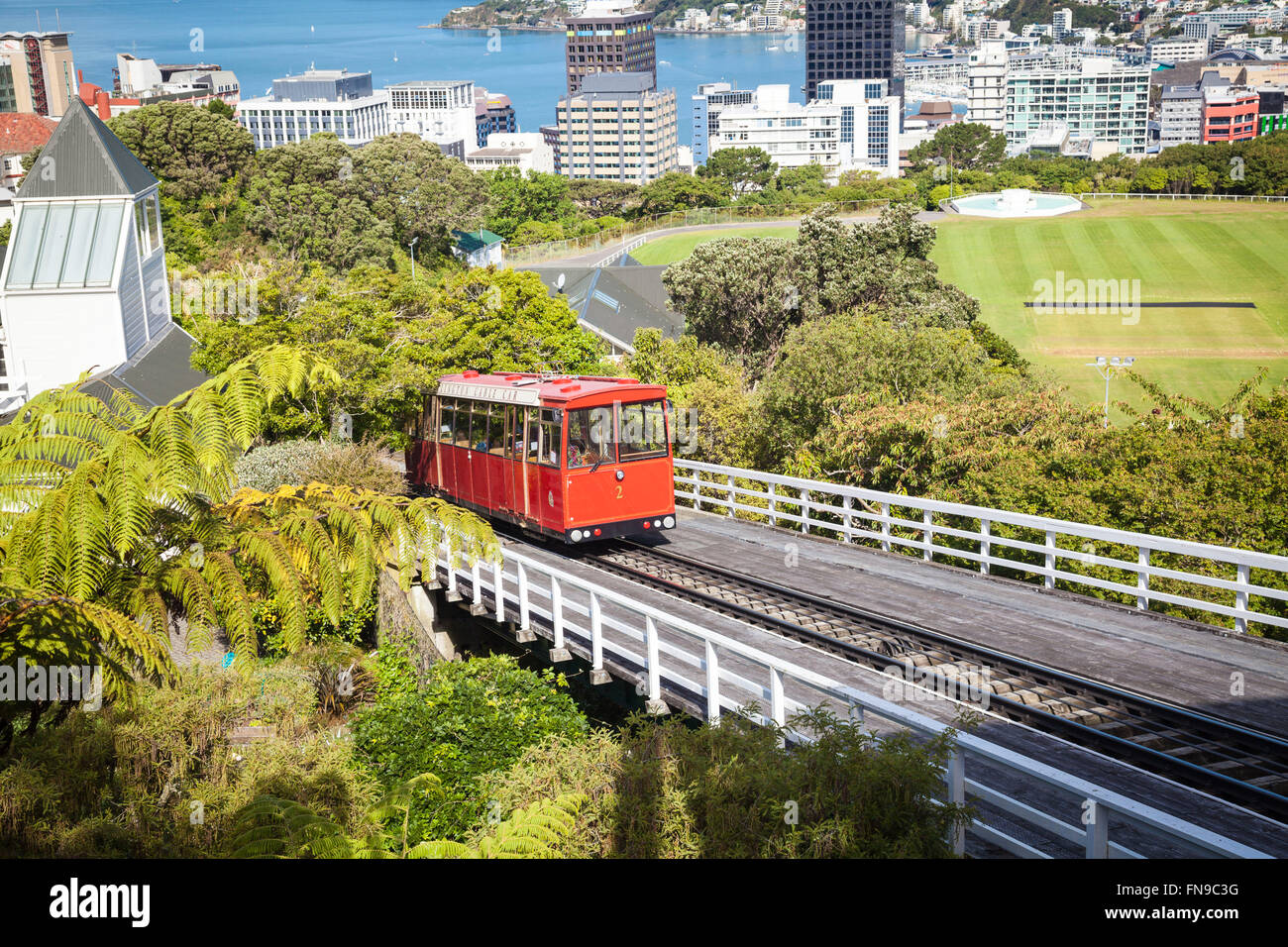 Cable car in Wellington Stock Photo