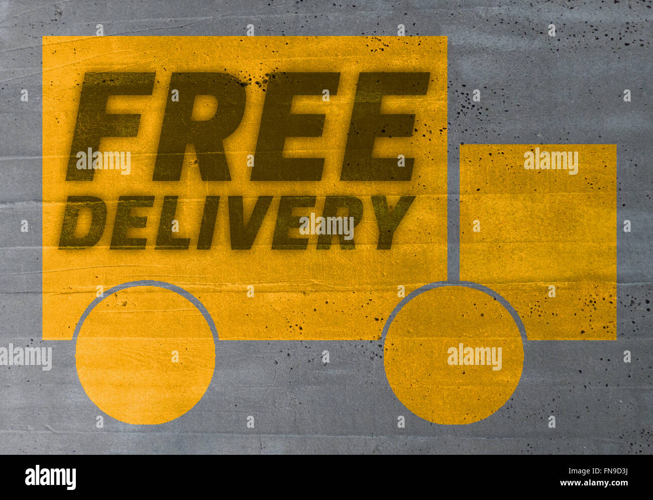 delivery icon on cement concept background. Stock Photo