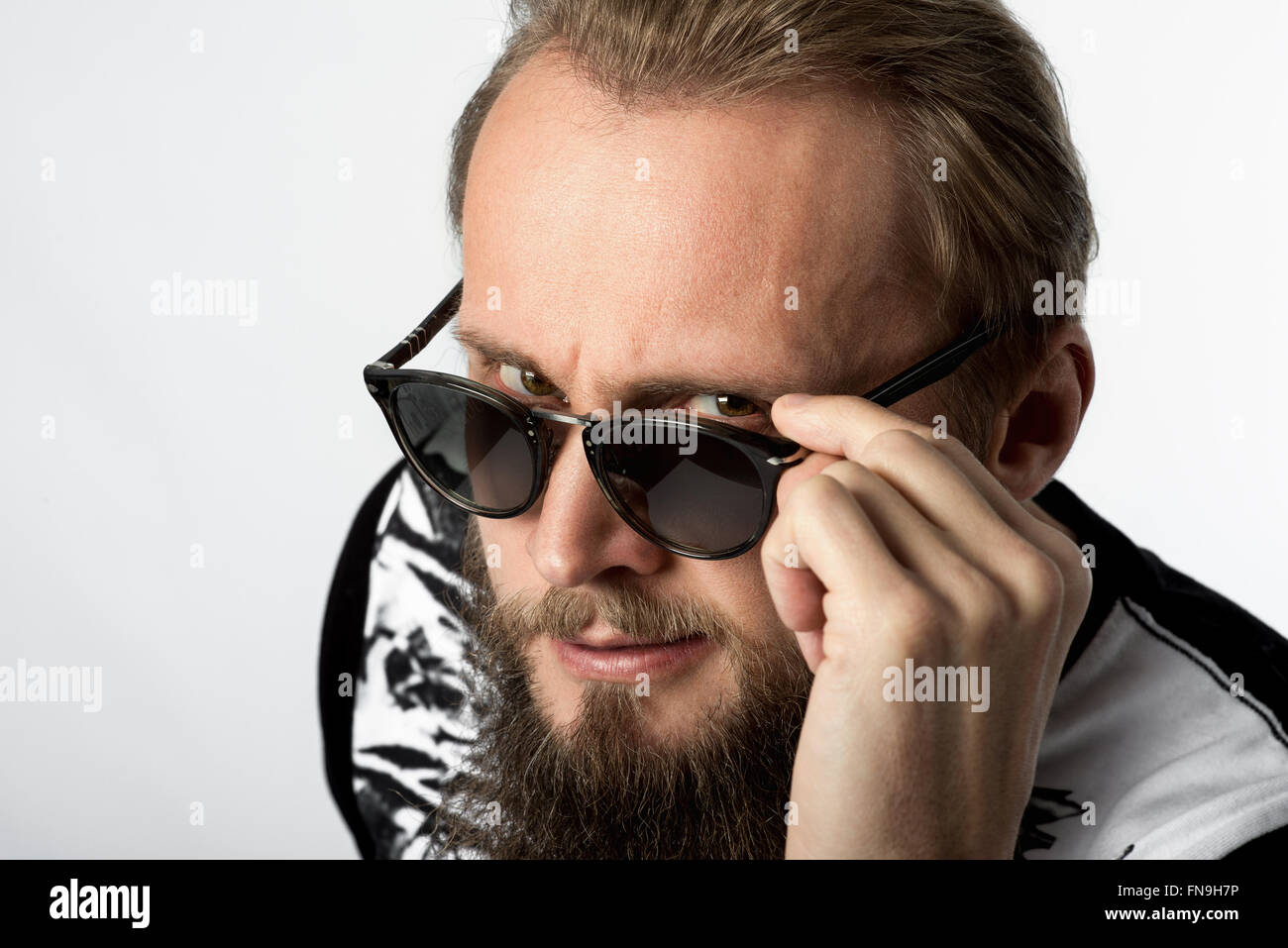 Man Looking Over Sunglasses Stock Photo Alamy Man Looking Over Sunglasses Stock Photo Alamy