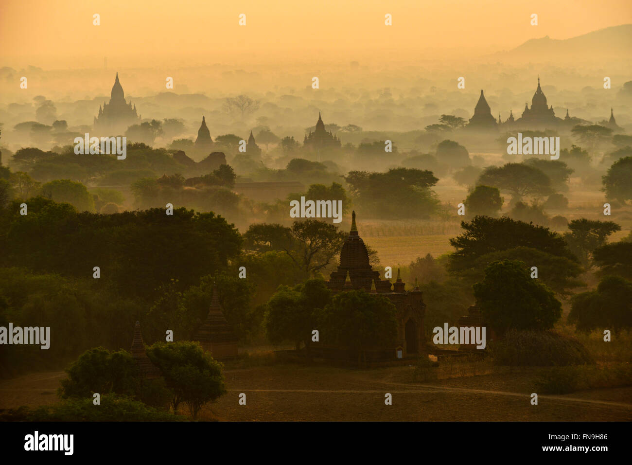 Ancient Temples in Bagan, Mandalay,  Myanmar Stock Photo