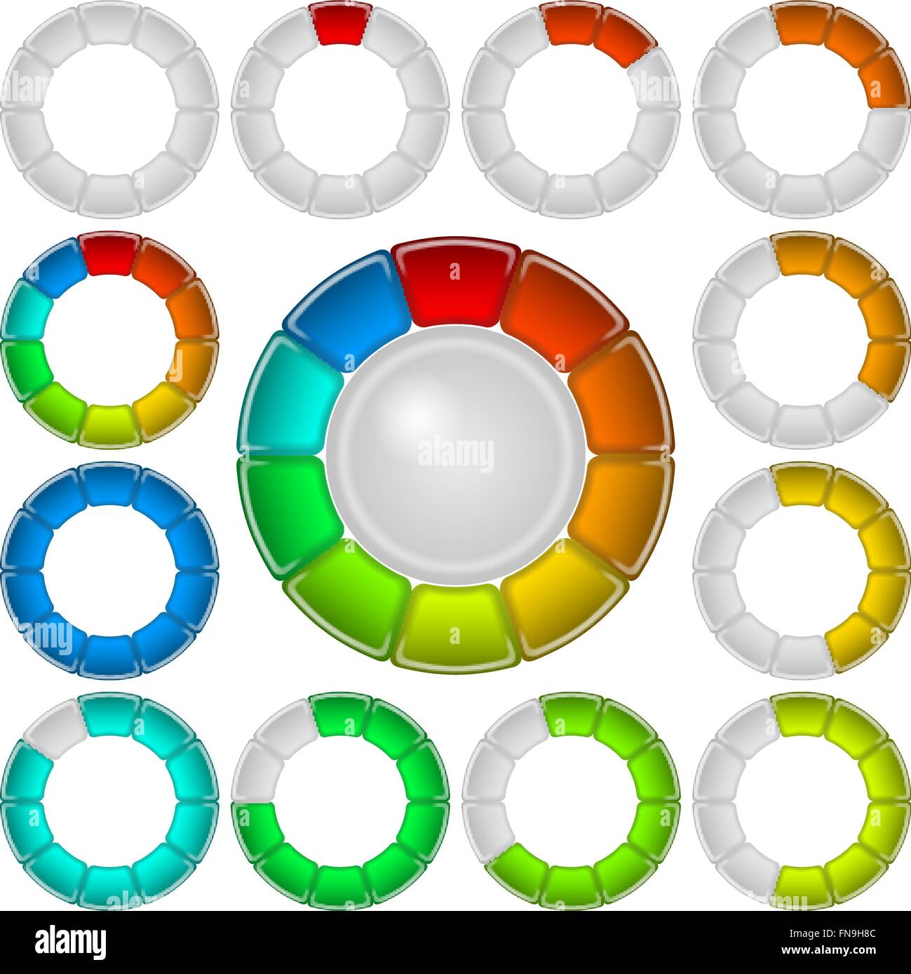 Progress bars, set, round Stock Vector Image & Art - Alamy
