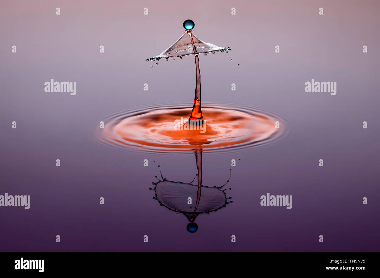 Multi-colored water droplet Stock Photo