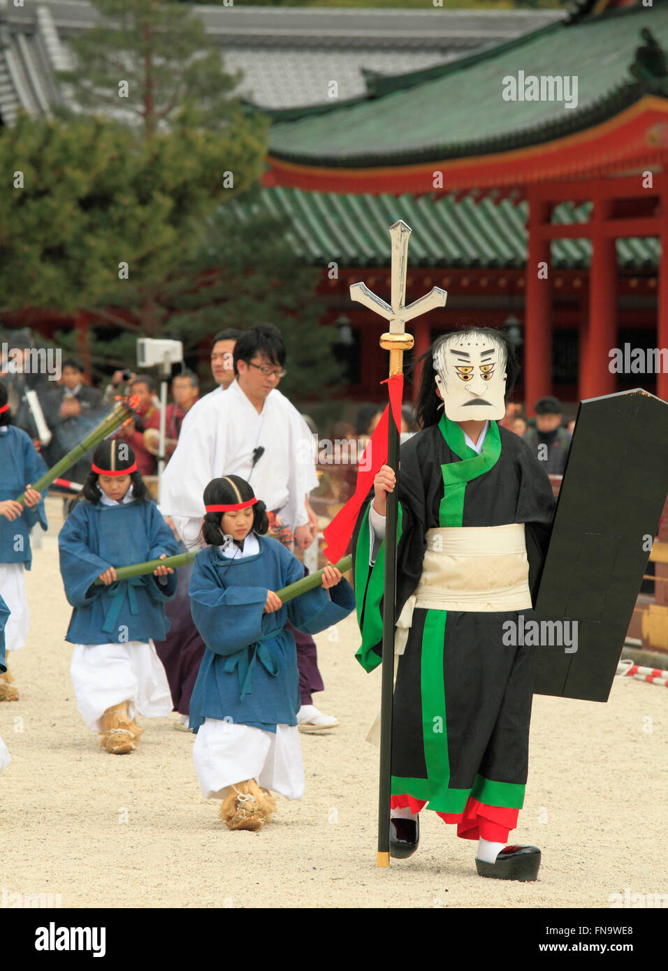 Japan; Kyoto; Heian Shrine, Dai-no-gi festival, Heian period ritual ...