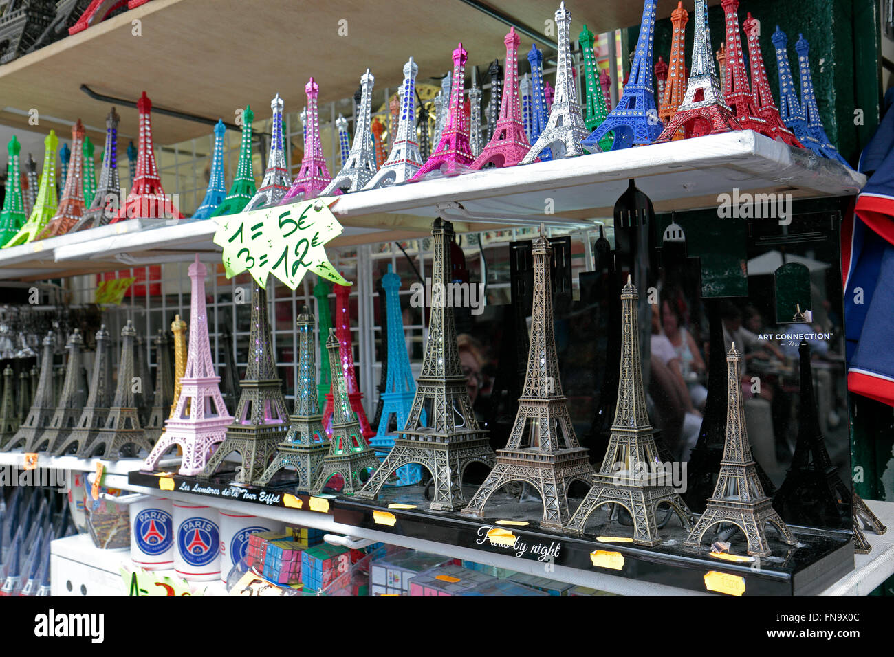 Shelves Of Miniature Eiffel Tower Tourist Souvenir Gifts In Different Shelves Of Miniature Eiffel Tower Tourist Souvenir Gifts In Different