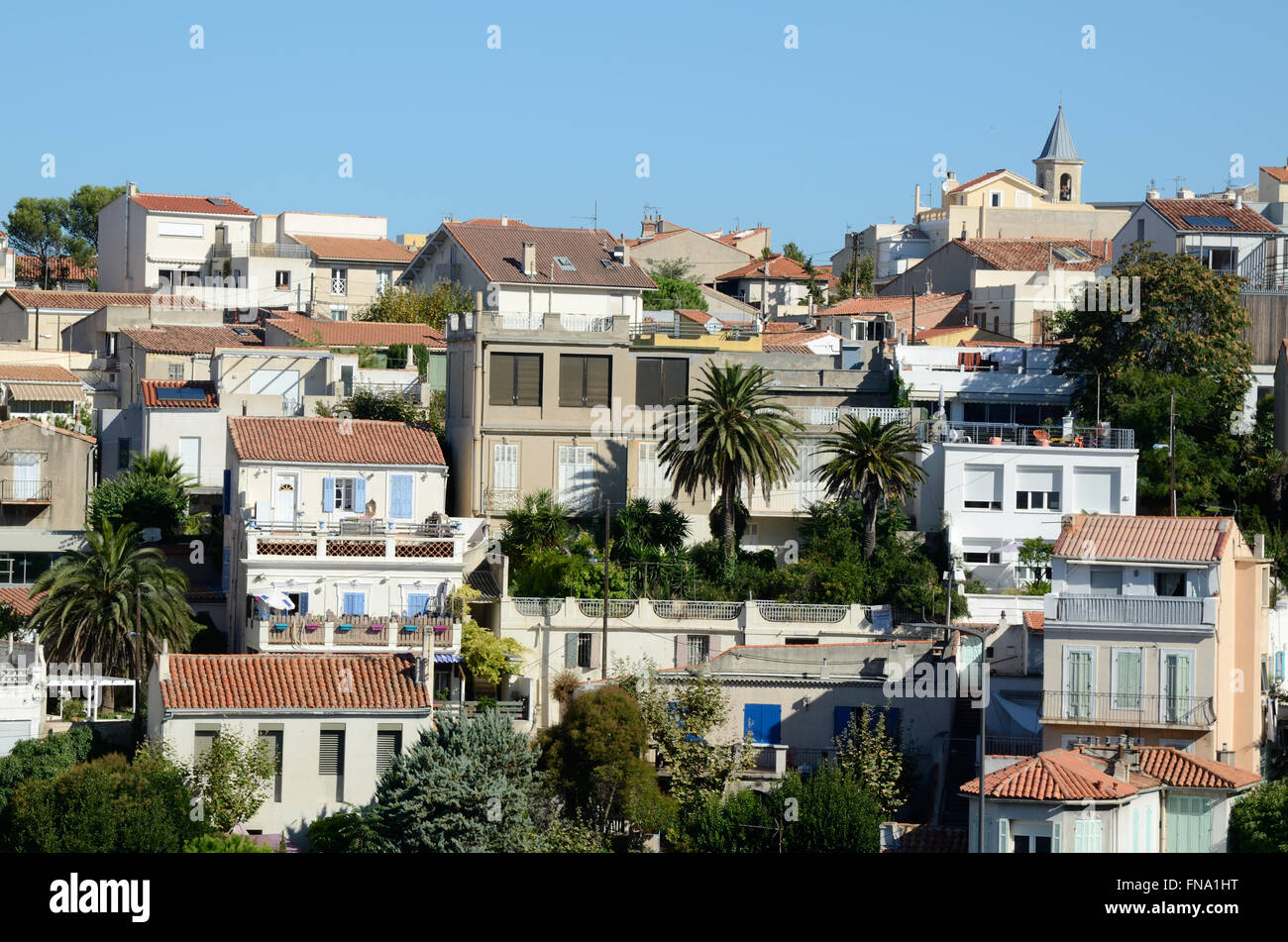 Villas and Houses Above the Anse de la Fausse Monnaie Marseille France Stock Photo