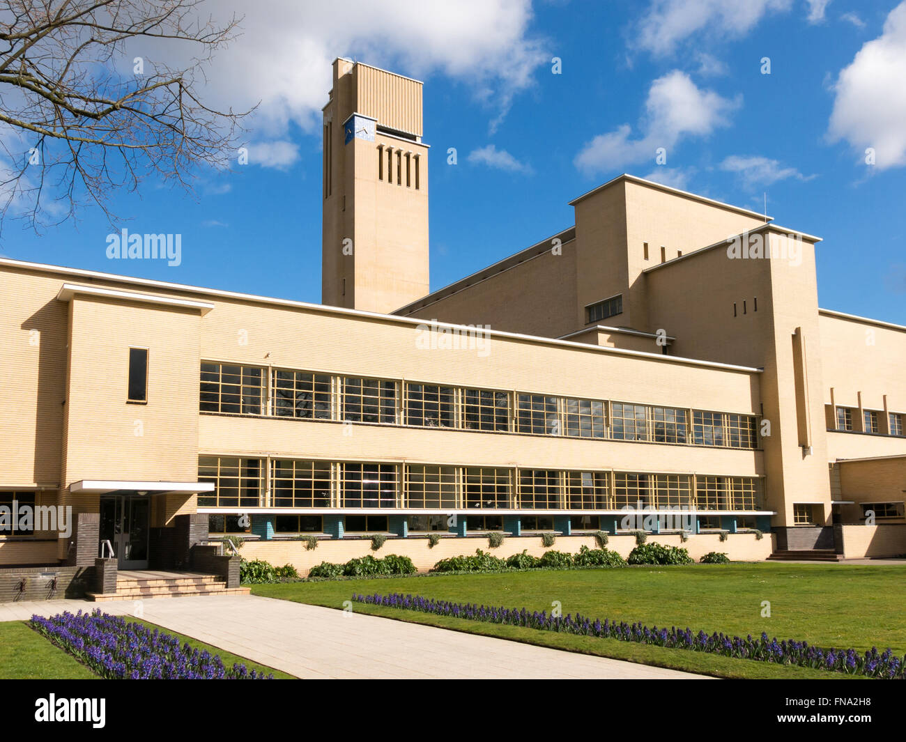 Town Hall by Dudok in Hilversum, Netherlands Stock Photo