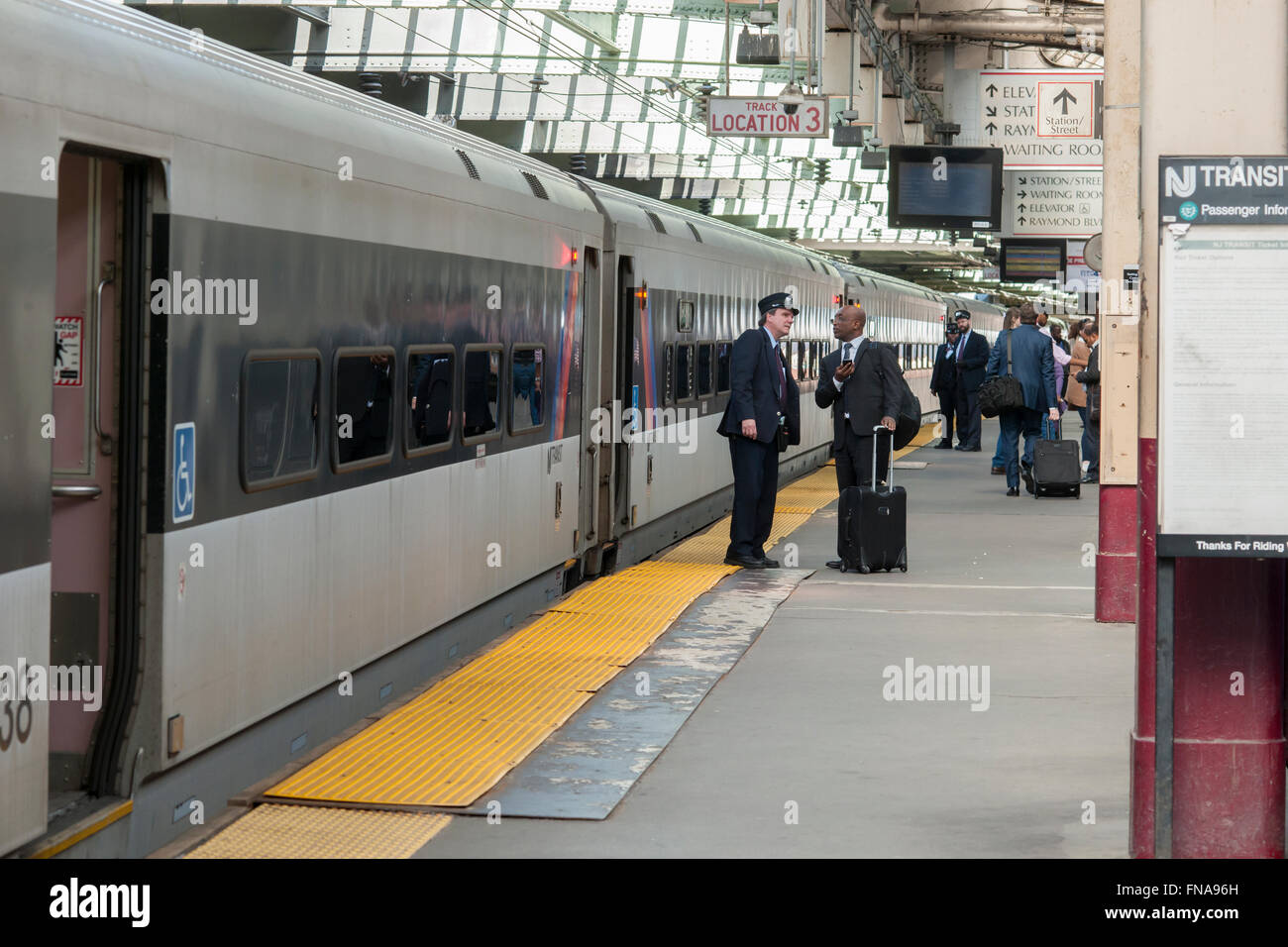NJ Transit trains arrive for now at Newark Penn Station in Newark, NJ on  Friday, March 11, 2016. Negotiations are underway to prevent a strike by NJ  Transit workers on Sunday, March