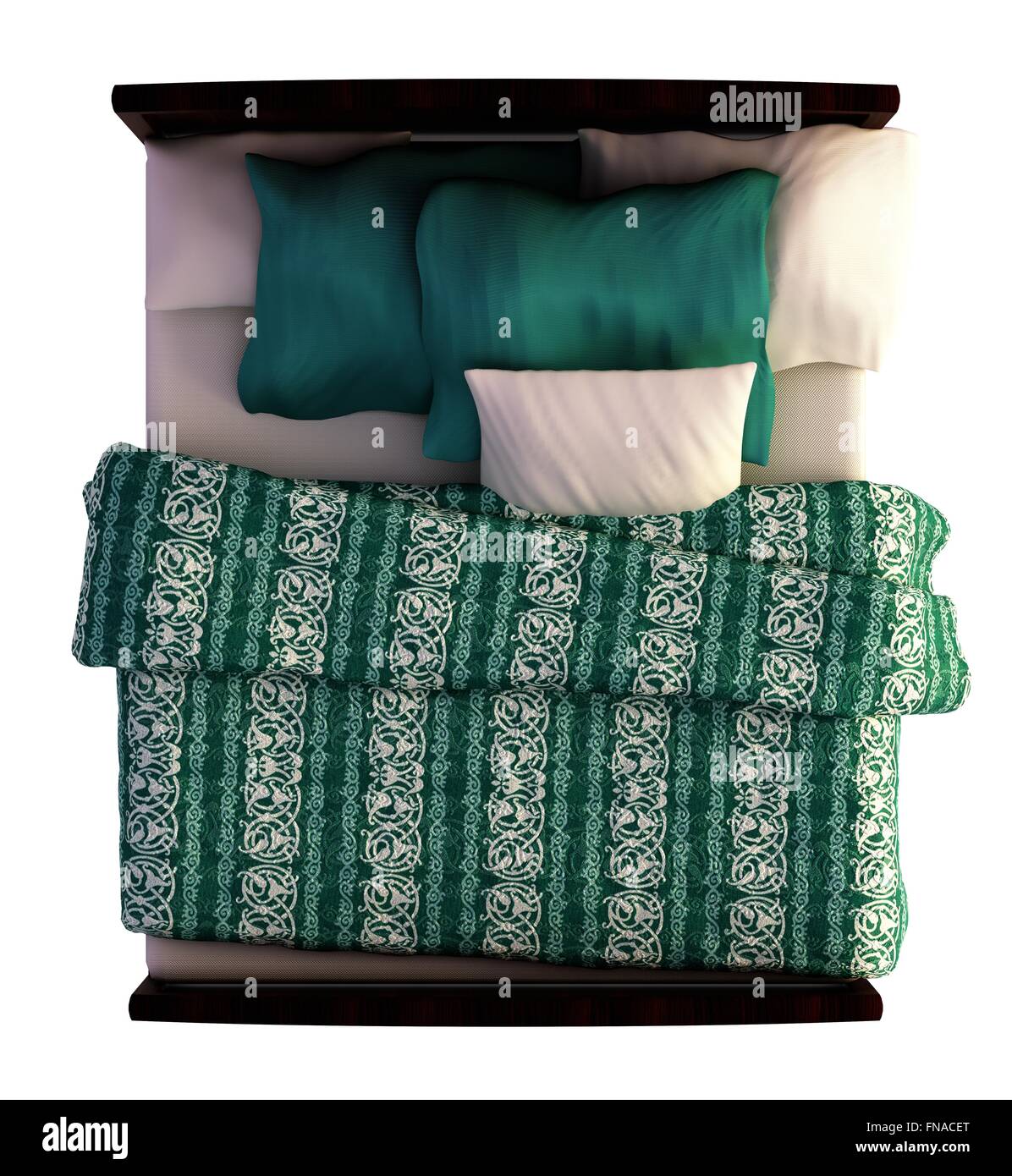 Bed Top View Isolated On White Stock Photo Alamy