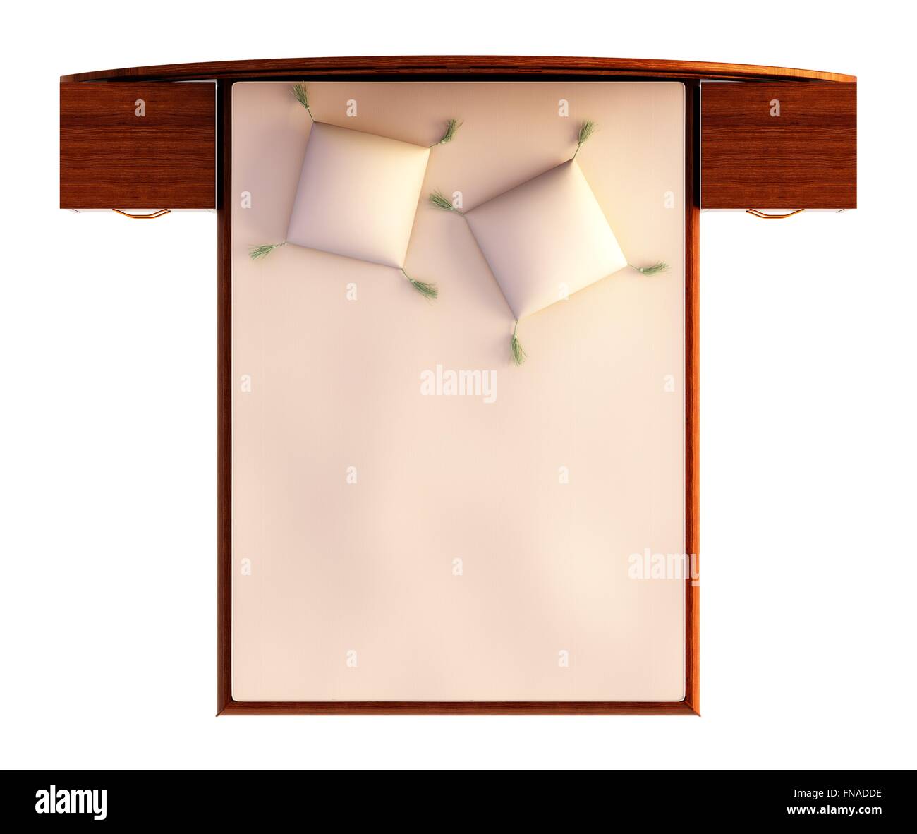 Double Bed Isolated Top View Stock Photos & Double Bed Isolated Top