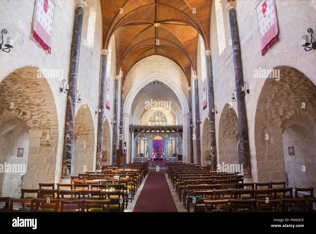 JERUSALEM, ISRAEL - MARCH 5, 2015: The st. George anglicans church from end of 19. cent. Stock Photo