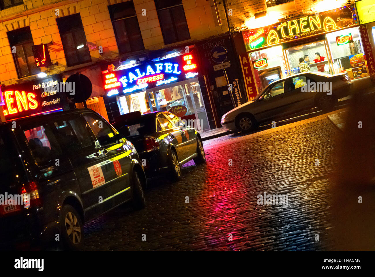 Greek restaurants, The Bigg Market, Newcastle upon Tyne Stock Photo