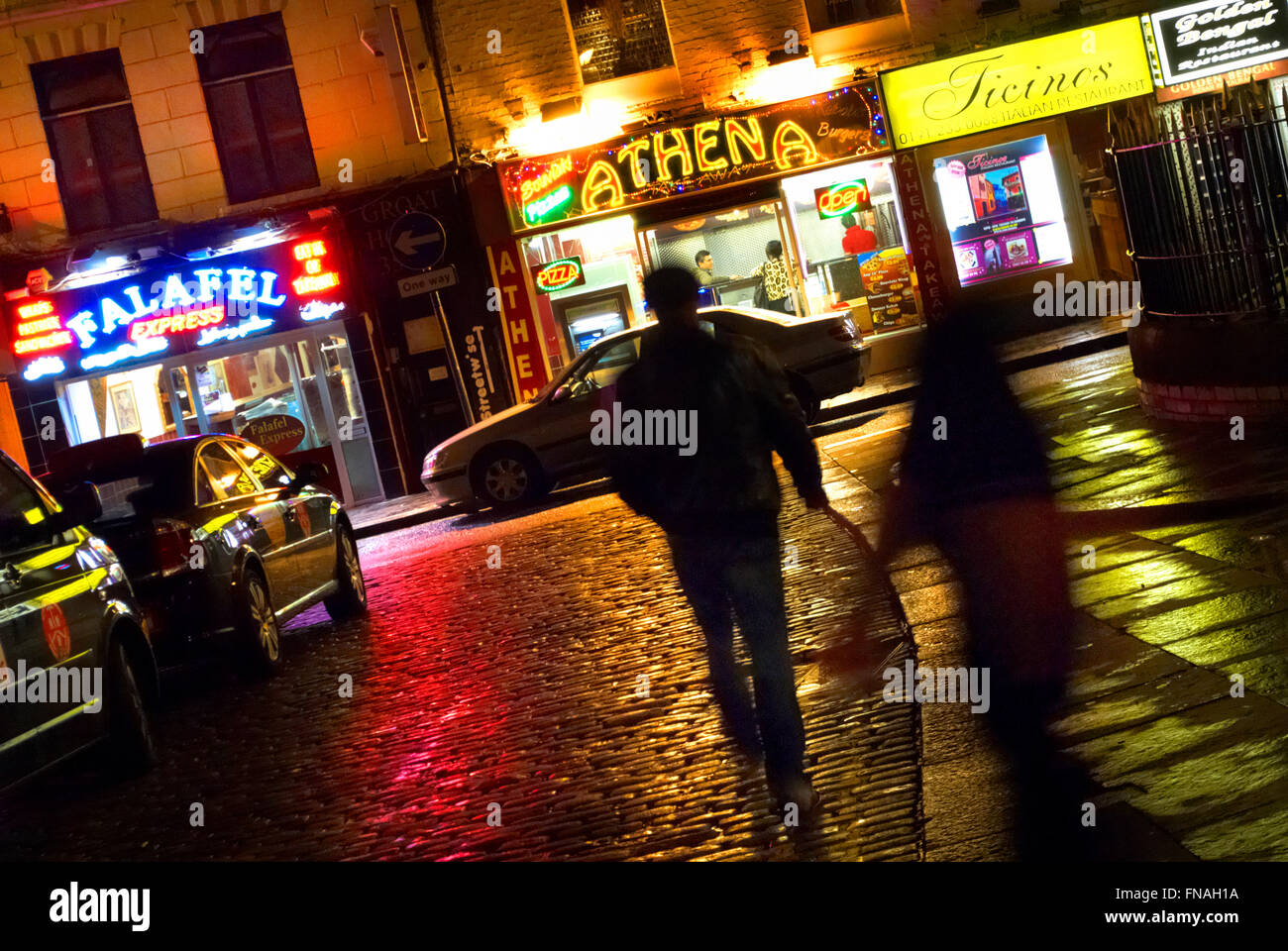 Greek restaurants, The Bigg Market, Newcastle upon Tyne Stock Photo
