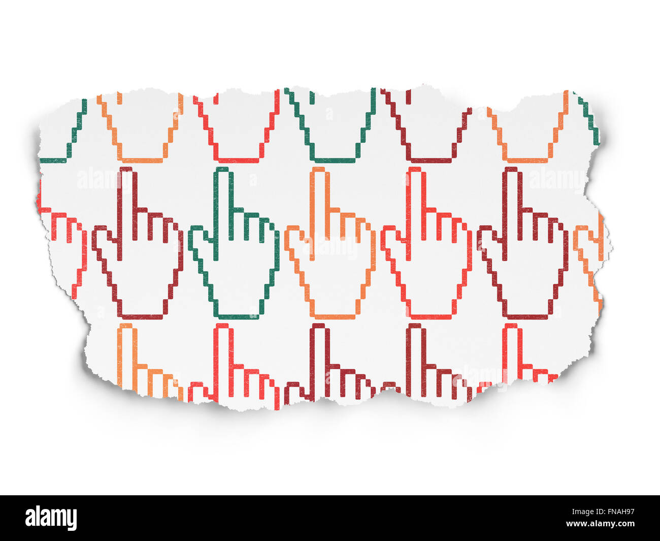 Marketing concept: Mouse Cursor icons on Torn Paper background Stock ...