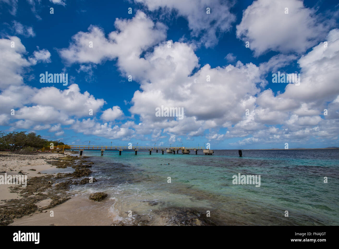 Beaches of Bonaire with the best snorkling and diving locations Stock Photo