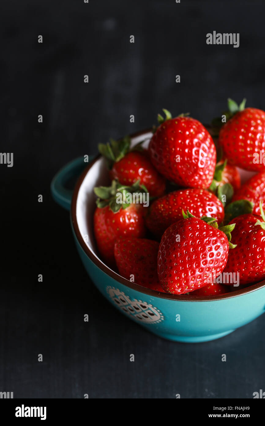 Strawberries in a bowl Stock Photo