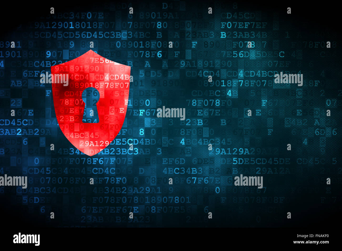 Safety concept: Shield With Keyhole on digital background Stock Photo ...