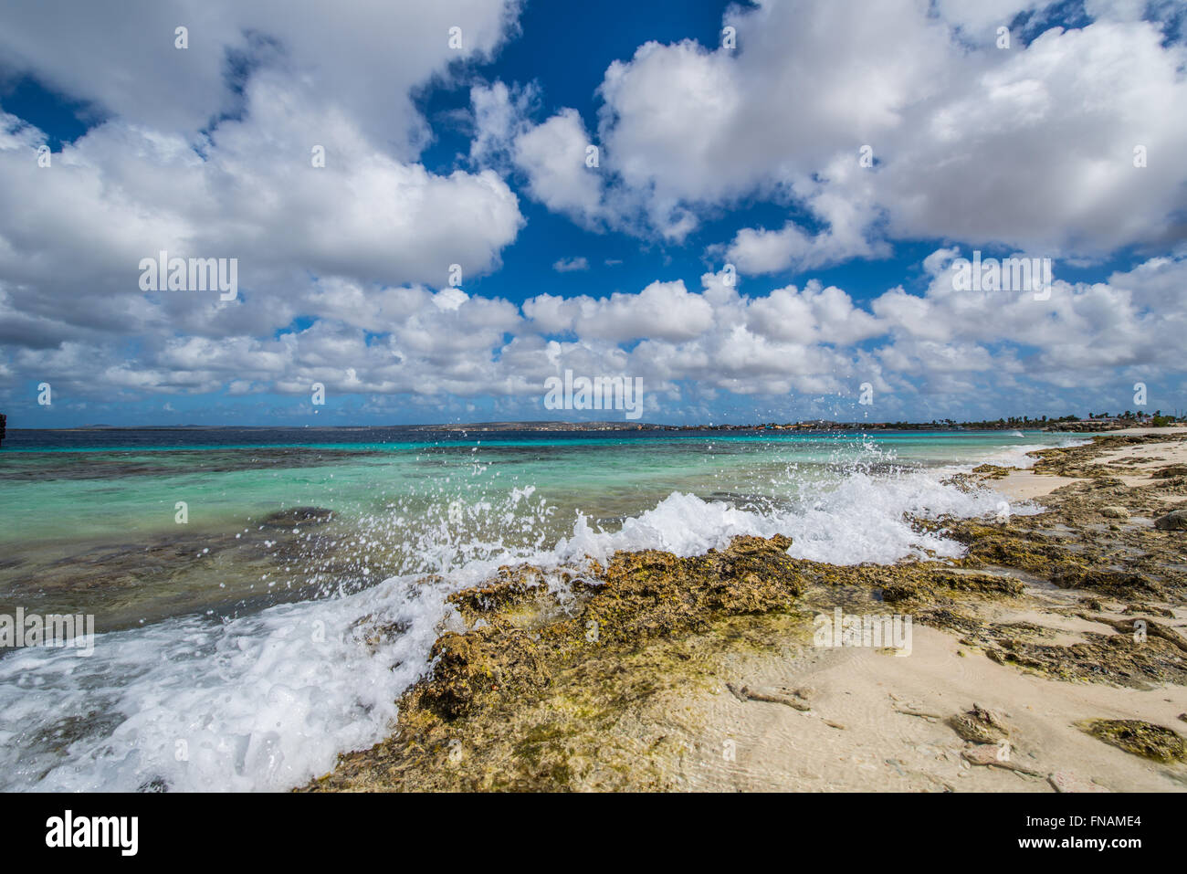 Beaches of Bonaire with the best snorkling and diving locations Stock