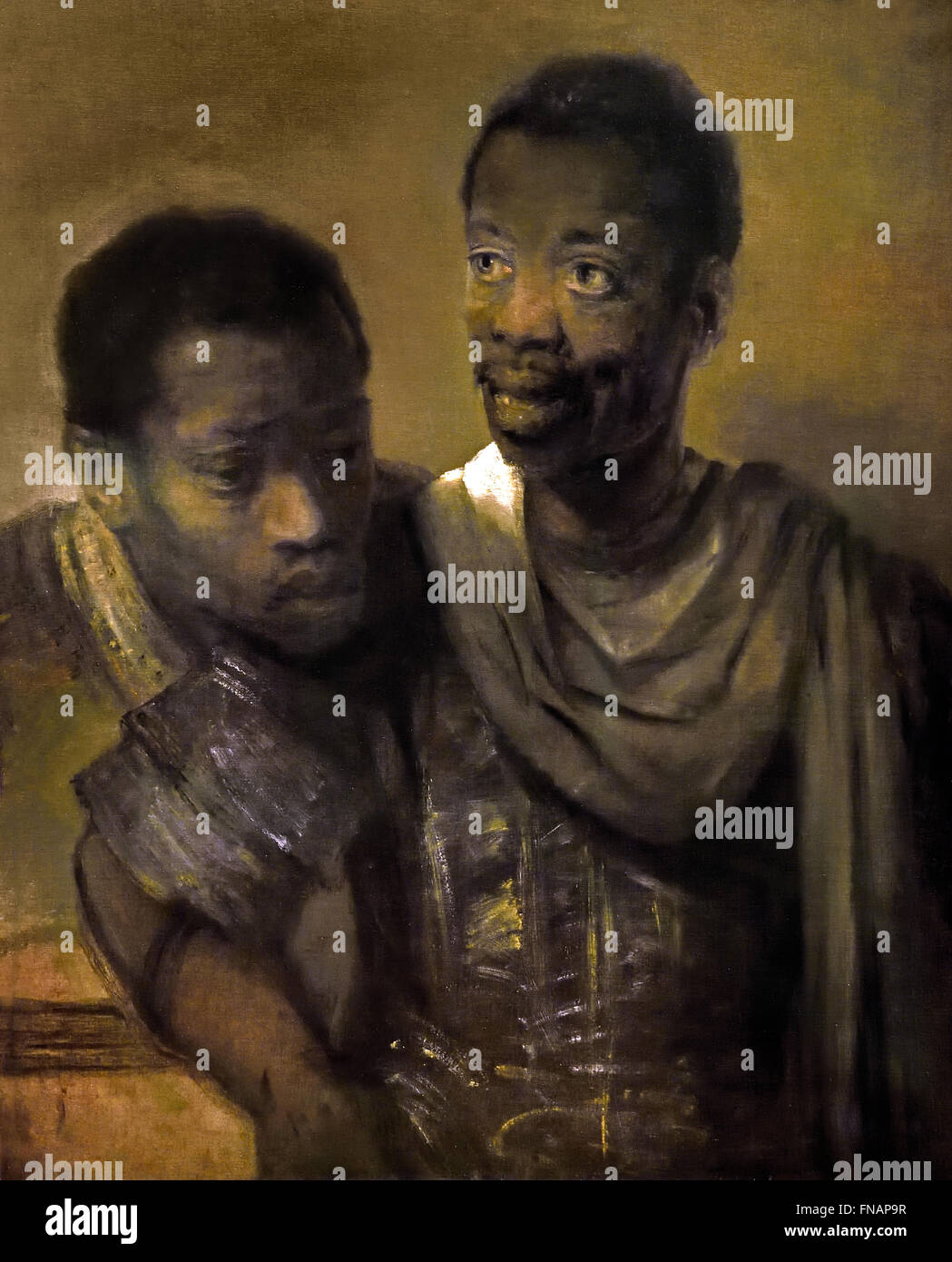 Two Black Men (Two Moors)1661  Rembrandt Harmenszoon van Rijn1606–1669 Dutch Netherlands Stock Photo