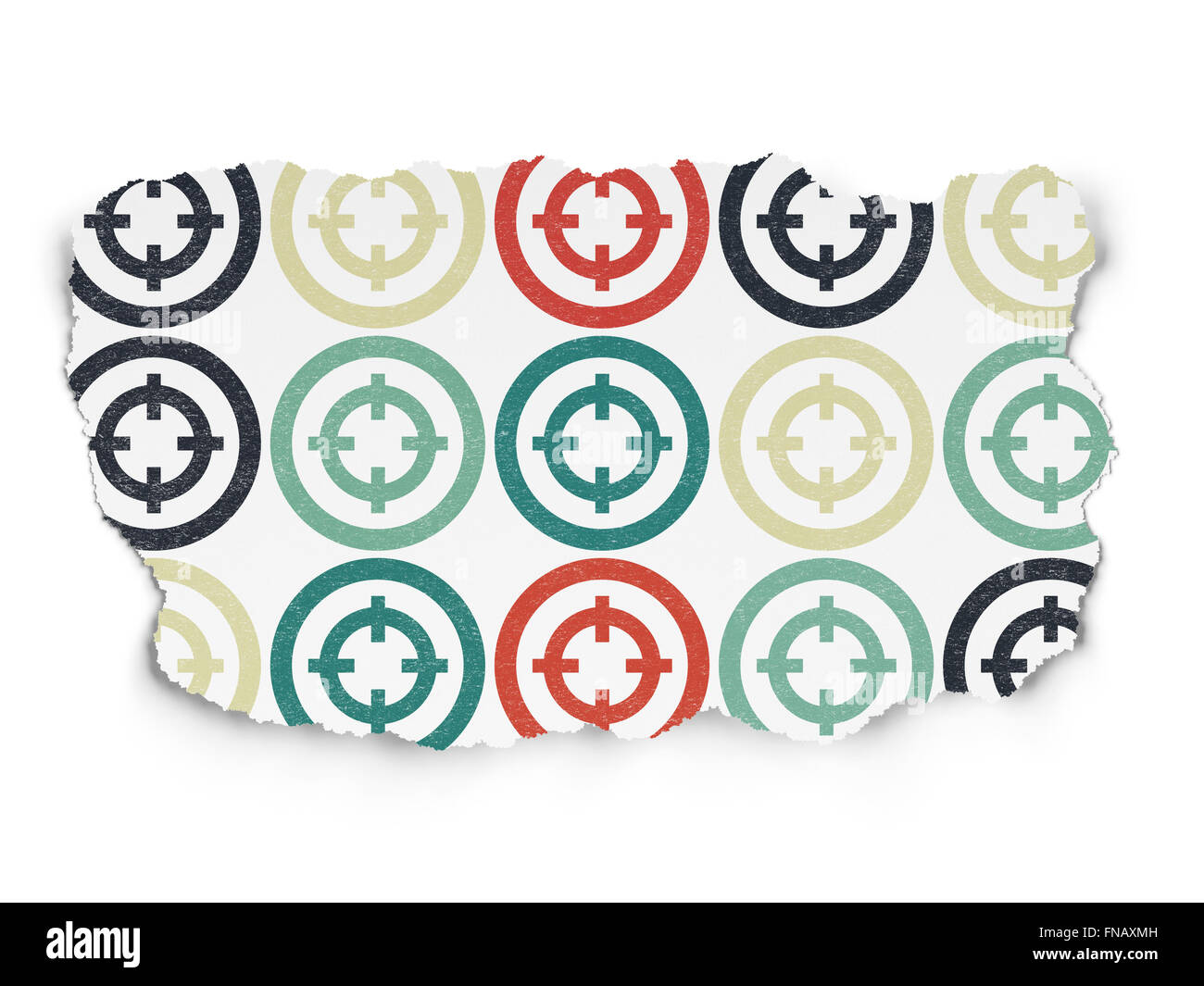 Business concept: Target icons on Torn Paper background Stock Photo - Alamy