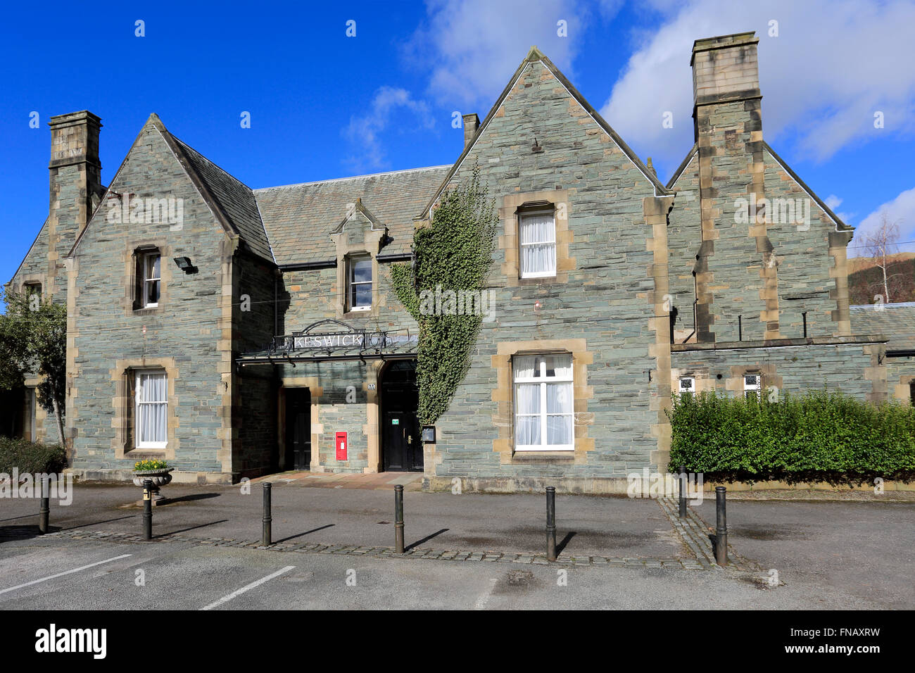 Exterior of the Old railway Station, Station Hotel, Keswick town, Lake