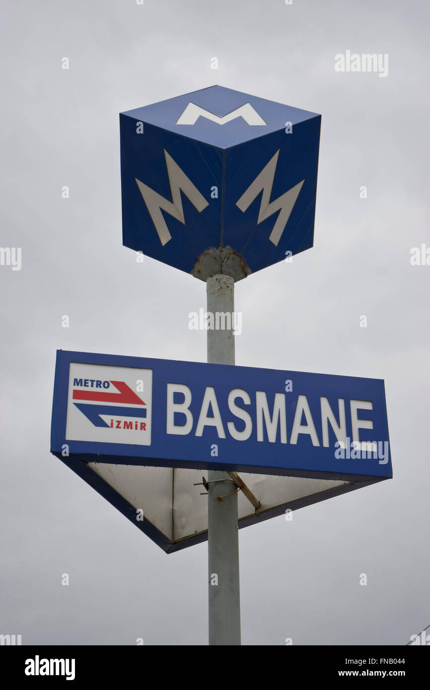 Basmane metro and train station in Izmir, Turkey Stock Photo