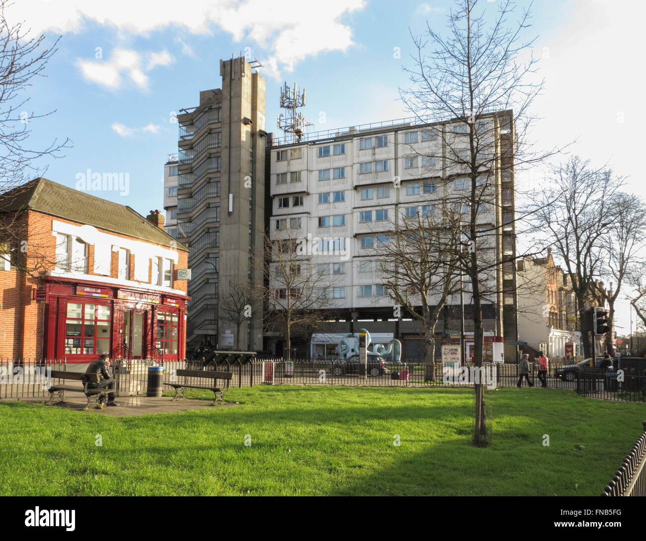 Eros House, Catford. Example of Brutalist architecture. It was designed by Rodney Gordon and