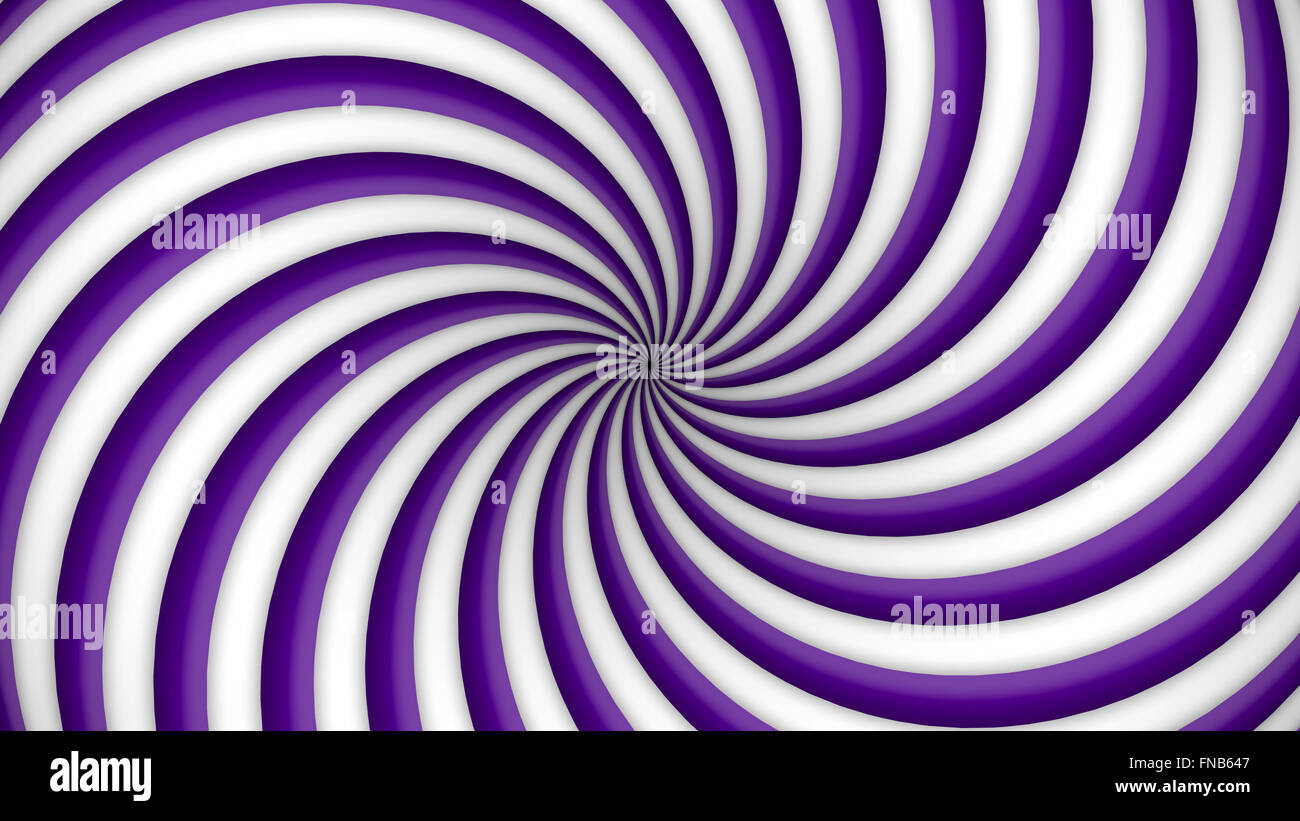 Purple and white rotating hypnosis spiral (seamless loop) Stock Photo