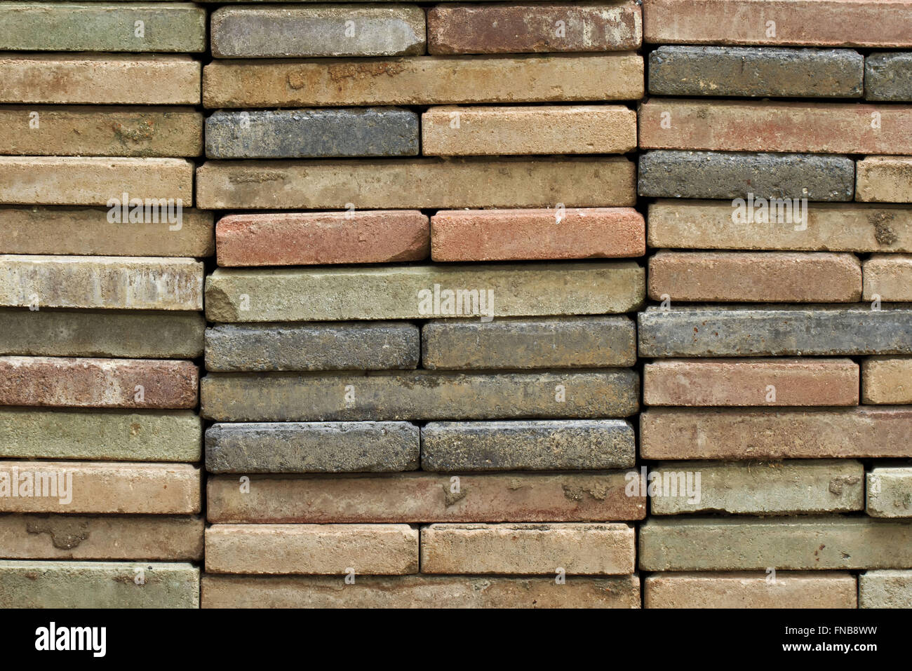 stacked old red brick Stock Photo