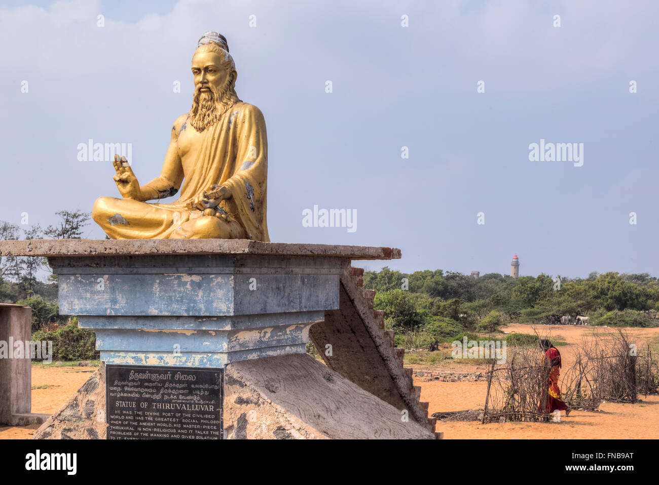 statue of Thiruvalluvar in Mahabalipuram, Tamil Nadu, India Stock Photo