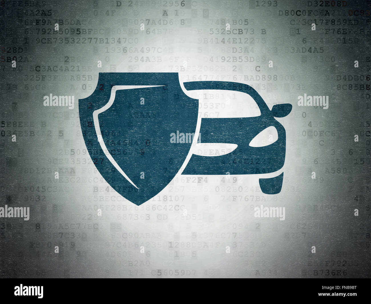 Insurance concept: Car And Shield on Digital Paper background Stock ...