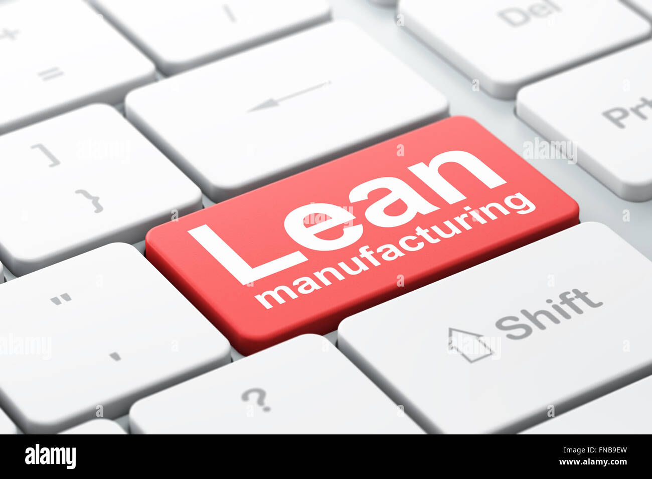 Manufacuring concept: Lean Manufacturing on computer keyboard ...