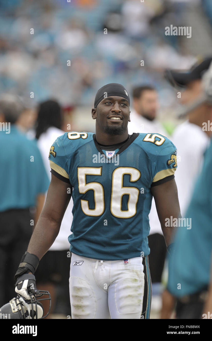 December 23, 2007 - Jacksonville, Florida, USA - Jacksonville Jaguars  linebacker Justin Durant (56) during the Jags 49-11 win over the Oakland  Raiders at Jacksonville Municipal Stadium on Dec. 23, 2007 in