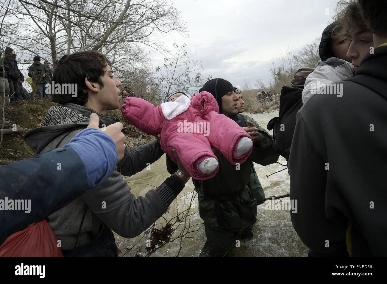 Idomeni, Greece. 14th Mar, 2016. Greece/Macedonia border Idomeni