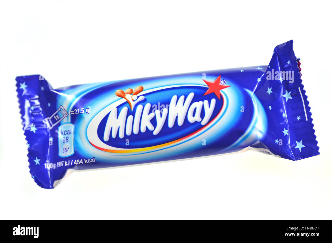 Milky way chocolate bar isolated on white background Stock Photo - Alamy