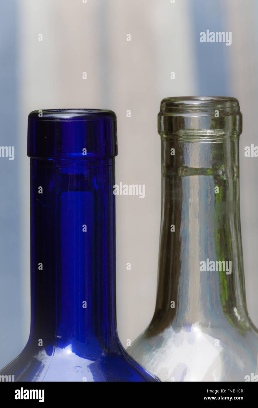 empty glass wine bottles Stock Photo