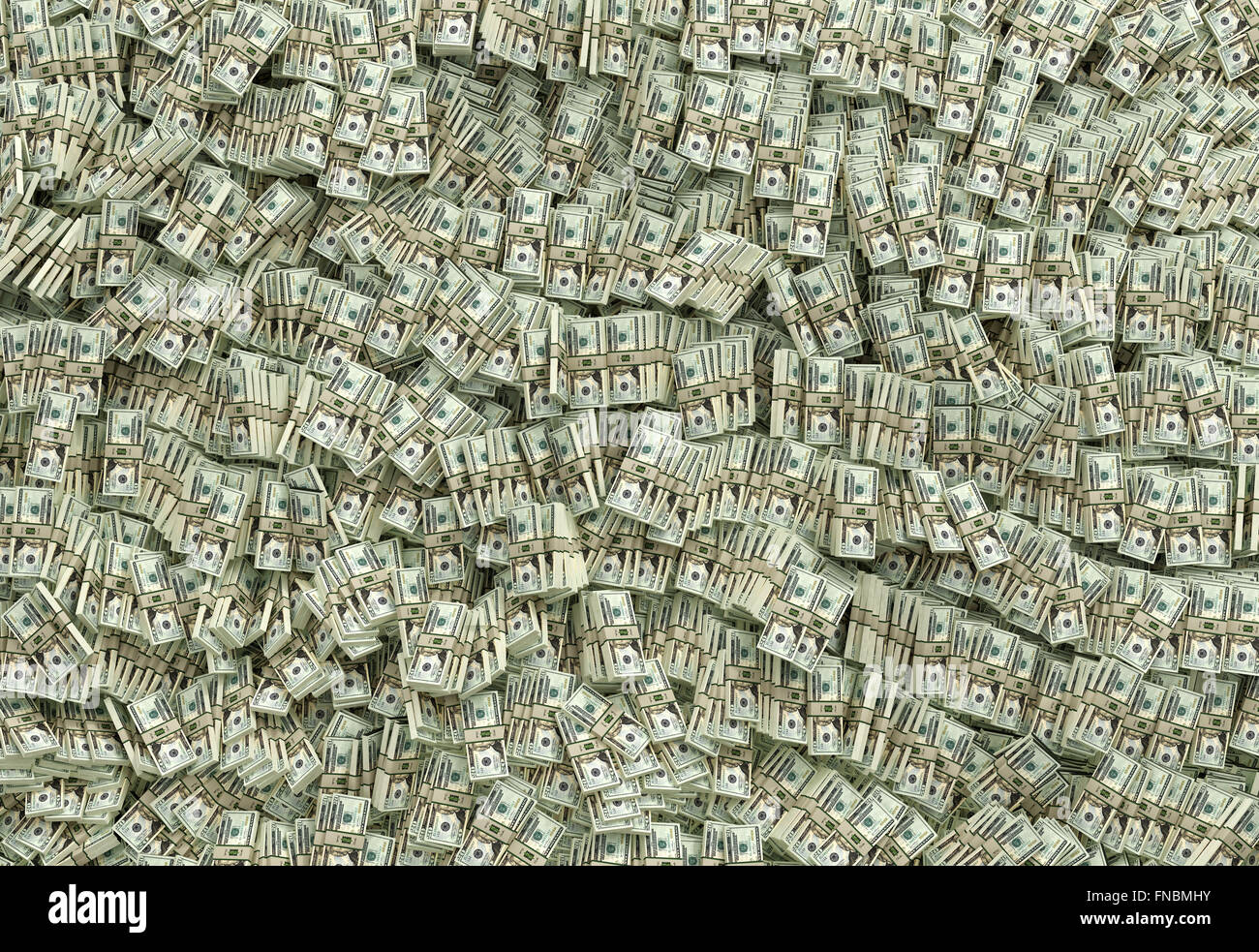 Millions of Dollars - 20 Dollar Bills Stock Photo