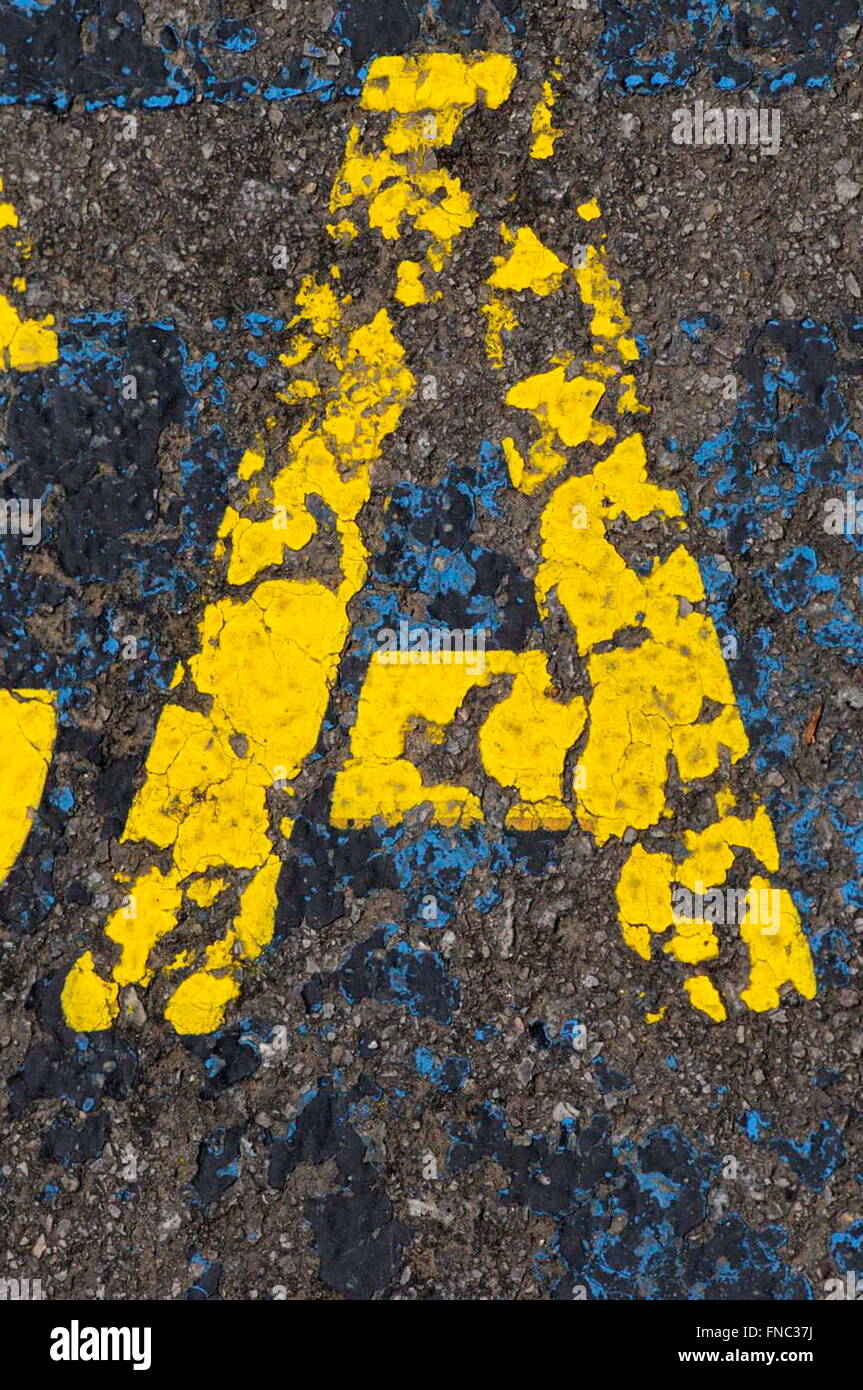 Letter A on the pavement. Barcelona, Catalonia, Spain Stock Photo