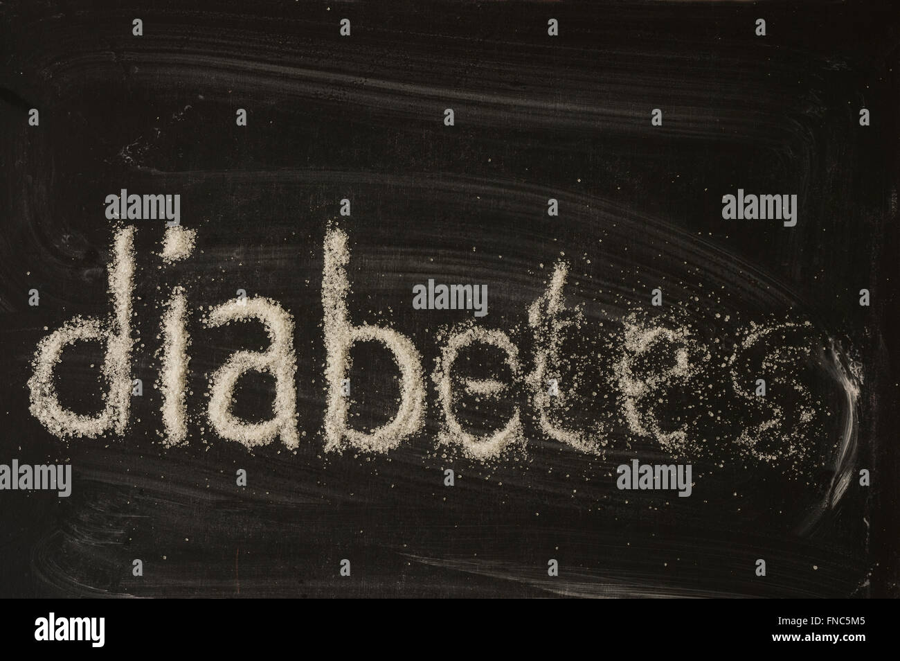 Diabetes word written with sugar broken at the end Stock Photo Alamy