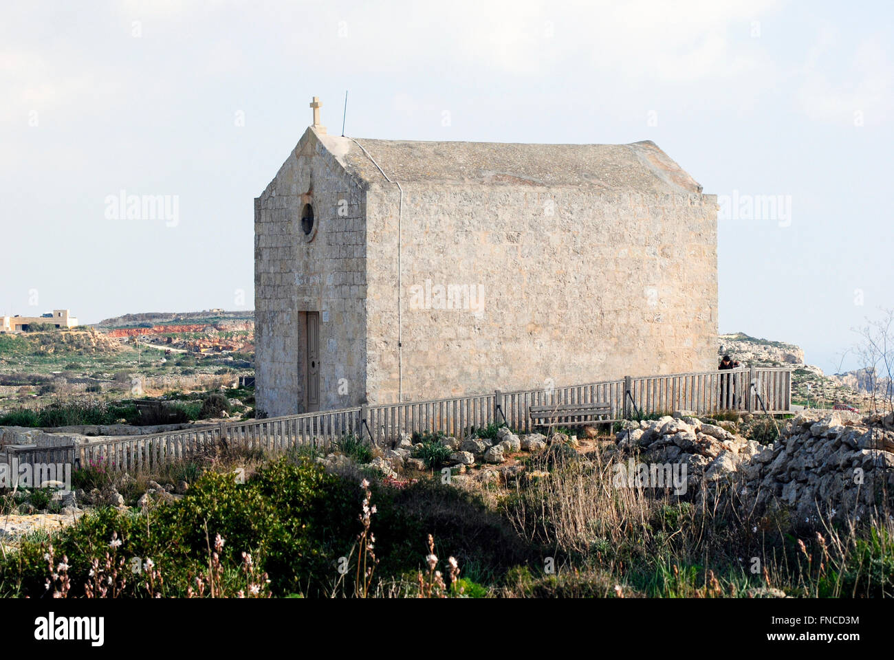 Chapel of St Mary Magdalene, built in the 17th century, in Dingli, Malta. Stock Photo